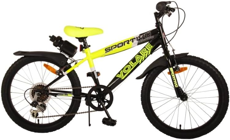 Sportfiets, geel, 20 inch, bal, met 7 versnellingen, uniseks, voor kinderen