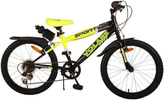 Sportfiets, geel, 20 inch, bal, met 7 versnellingen, uniseks, voor kinderen