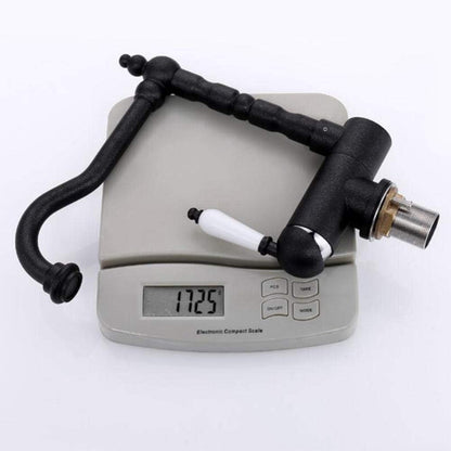 Antieke Europese keuken zonder raam, gootsteen, warm en koud, waterafvoer, kranen, binnenraam, koper, zwart, kranen, vouwkranen, omkeerbaar, plat, raamkranen@Pearl Black