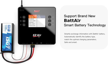 Lipo Lader – RC Batterijlader – Slimme Acculader – Dual Channel Oplader – Bluetooth Afstandsbediening – 200W AC / 500W DC – 2 Batterijen Gelijktijdig Laden