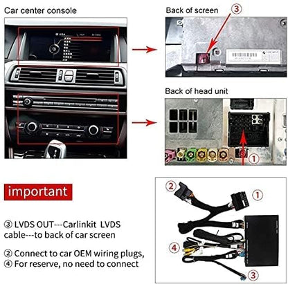 Ninetom Apple Carplay Draadloze adapter, decoder voor BMW NBT-systeem, X1, X3, X4, X5, X6-serie 2012-2016 jaar, ondersteunt draadloze Android Auto, Mirrorlink, GPS-navigatie, Siri, achteruitrijcamera
