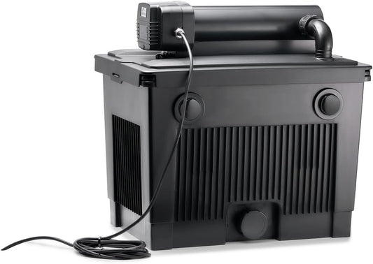 Doorstroomfilterset – Vijverfilter – Filterinstallatie – UVC-filter – Waterzuiveringssysteem – Voor Vijvers Tot 25.000 Liter – 24W UVC-Lamp – Vloerafvoer Met Display