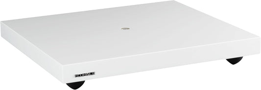 Fluance IB40 Isolatiebasis voor draaitafel, houten platform met in hoogte verstelbare poten en waterpas, verbeterde geluidshelderheid, universele compatibiliteit, pianowit