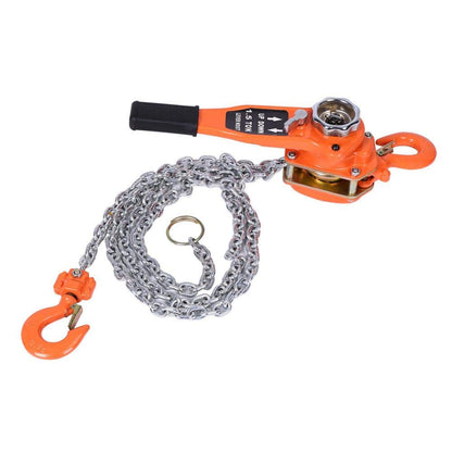 Handmatige Kettinglier met Hendel, 3T Capaciteit, Dubbele Ketting 3000kg, met Stalen Kabel, 0,75T/1,5T/3T