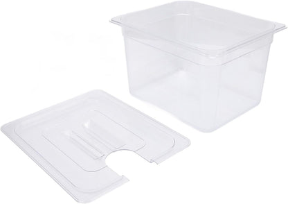 Naroote Sous Vide -Container, Emmers van Voedselkwaliteit met Deksels 12l Plastic Slow Cooking Voedselopslagcontainer, Slowcooker Container met Deksel met een Ruime Capaciteit en Temperatuur