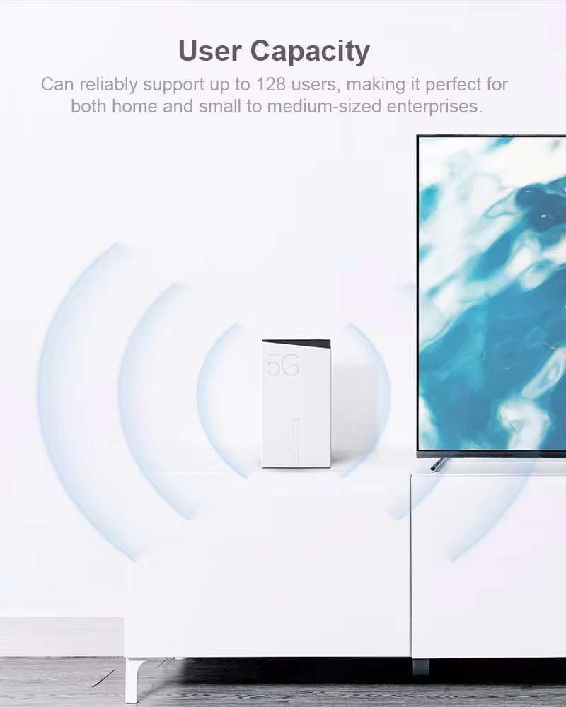 5G router met simchip MTK WIFI 6 AX3000 3 LAN/2.5Gbps LAN 5G NR TDD Max.4.61Gbps(s DL)/1.25Gbps(s) UL Dual Band Modem 2.4GHz 5.0GHz 802.11 a/b/g/n/ac/ax
