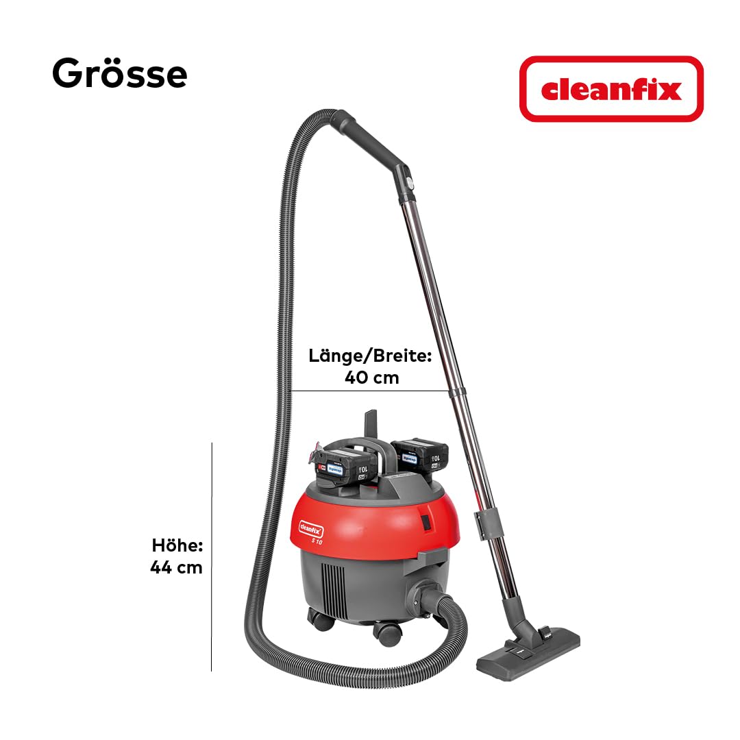 Metabo CAS S10 Plus Accustofzuiger, draadloos en krachtig, industriële stofzuiger en commerciële stofzuiger voor gebruik en huishouden, Made in Switzerland
