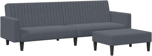 Gecheer 2 Piece Sofa Set Dark Grey Velvet, Upholstered Sofa Seating Groups Sofa for Living Room Apartment Office Guest Room 3216281 - QUORE