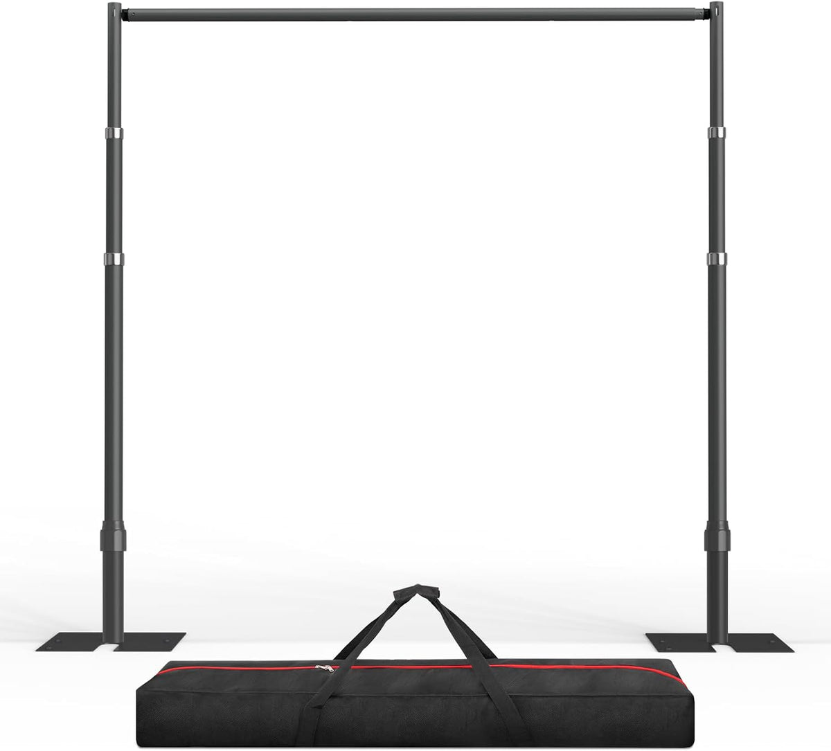 EMART Fotobackground Standaard Stabiel 2,6x3m, Grote Aanpasbare Trouwboog voor Fotostudio, Huwelijk, Banket, Verjaardagsdecoratie, Ballonstand - Zwart
