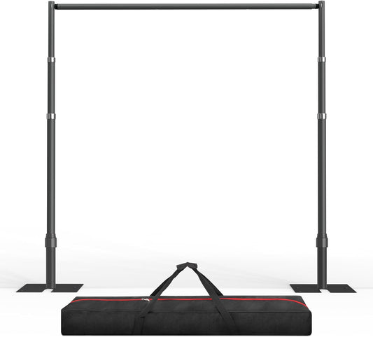 EMART Fotobackground Standaard Stabiel 2,6x3m, Grote Aanpasbare Trouwboog voor Fotostudio, Huwelijk, Banket, Verjaardagsdecoratie, Ballonstand - Zwart