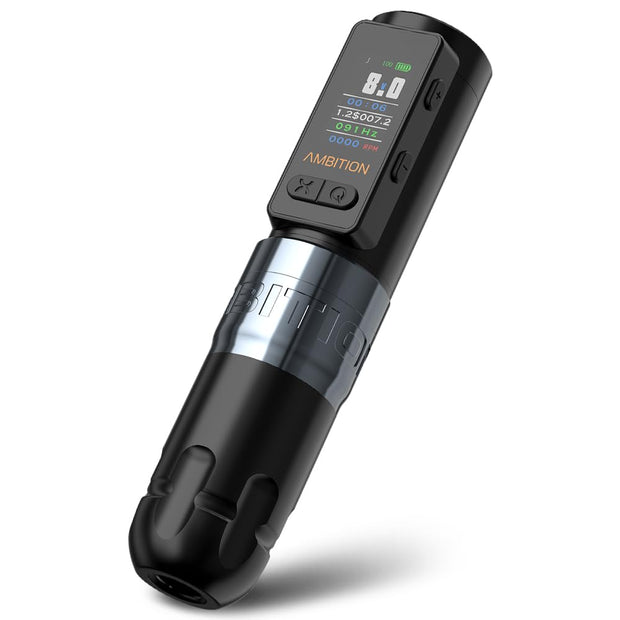 Soldier Max Silver - Tattoo Machine - Tattoo pen - Tattoo Set - Complete set for beginners &amp; advanced - Tattoo Machine Pen - Stroke 4.0mm - 13000Rpm- 12V - 55dB