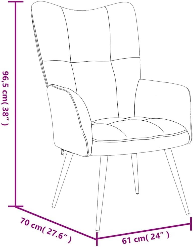 Relaxfauteuil – Fauteuil – Relaxstoel – Zwarte Verstelbare Stoel – Velvet Bekleding – Stalen Frame – Inclusief Voetenbankje – Comfortabele Foamvulling