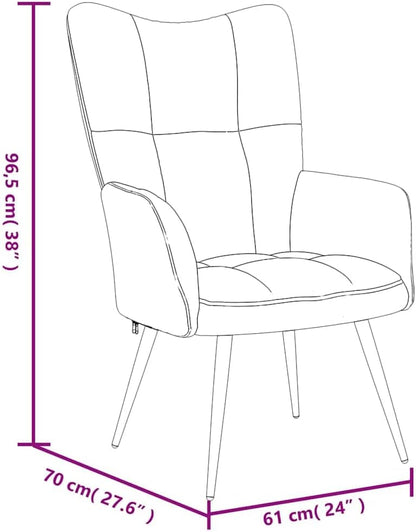 Relaxfauteuil – Fauteuil – Relaxstoel – Zwarte Verstelbare Stoel – Velvet Bekleding – Stalen Frame – Inclusief Voetenbankje – Comfortabele Foamvulling