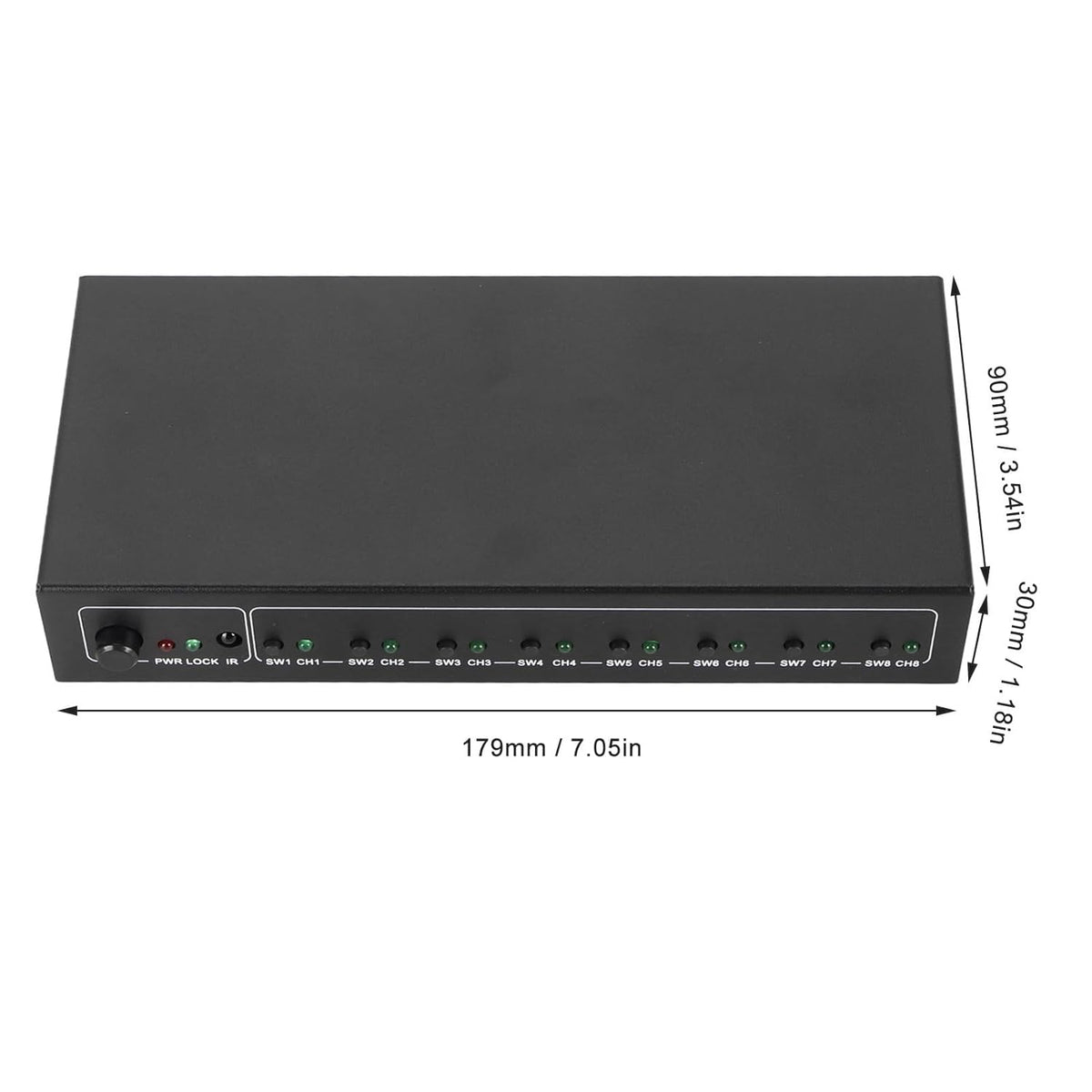FT18 Digitale Optische Splitter 1 in 8 uit, SPDIF Toslink Glasvezel Audiosplitter voor Cd-speler, Dvd-speler, Ontvanger, Ondersteuning LPCM2.0 DTS AC3, Plug (EU-stekker)