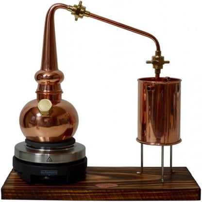 Whisky Distilleerketel – Distillatieketel – Whisky Destilleerketel – Snaps Ketel – Brandewijn Ketel – 0,5 Liter – Koper Met Messing – Elektrische Kookplaat 500W