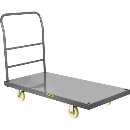 VEVOR Plateau Truck, 905kg Load Hand Truck, Transport Trolley with 125mm Castors, Load Surface 120x6cm Platform Cart, Foldable Industrial Trolley, Non-slip Coating Storage Trolley for Luggage Moving
