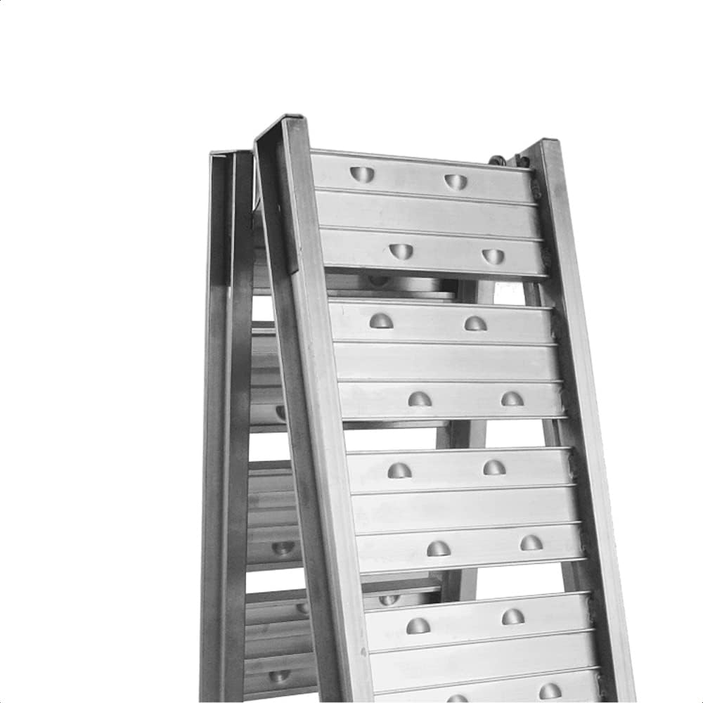 2x oprijplaten aluminium - 182cm 400kg - oprijplaat motoroprijplaat oprijsteun opvouwbaar