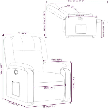 Elektrische Relaxfauteuil – Sta Op Stoel – Elektrische Relaxstoel – Verstelbare Fauteuil – Seniorenstoel – Elektrische Lifter – Donkerbruin Stof – Verstelbare Rugleuning en Voetensteun