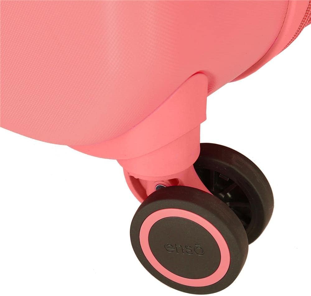 Enso Ciao Bella ABS kinderbagage, TSA-sluiting, dubbele wielen, verschillende kleuren en maten, Roze, Eén maat, Koffer Set