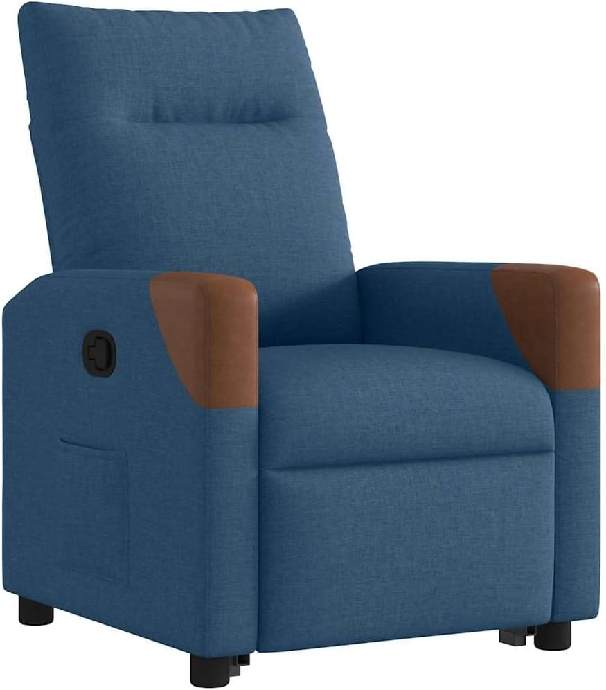 Relaxstoel Met Opstahulp – Elektrische Relaxstoel – TV-Stoel – Ligstoel – Stoel Voor Woonkamer – Verstelbare Ligfunctie – Comfortabele Blauwe Stof