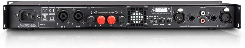 LD Systems XS 400; PA klasse D versterker 2 x 200 W 4 ohm maat
