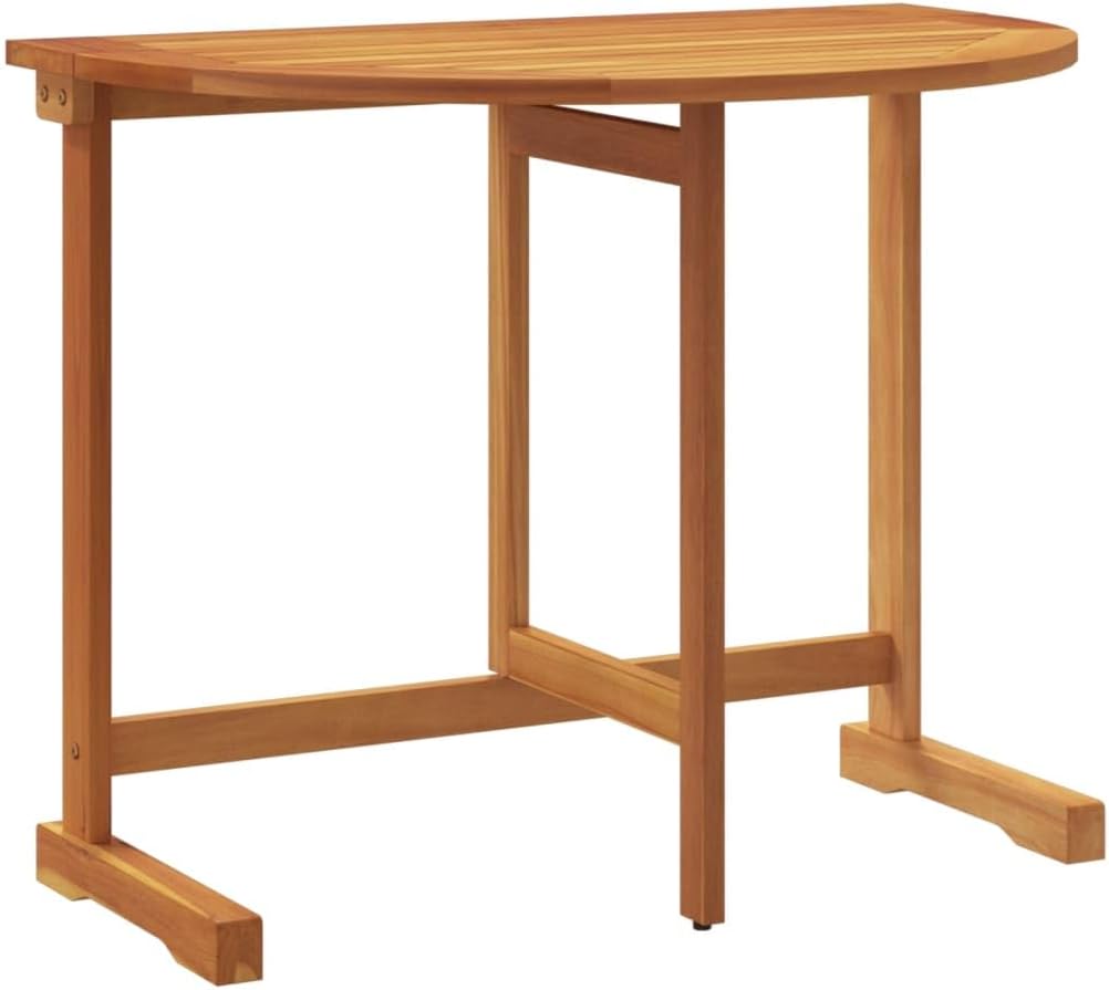 Folding Garden Dining Room Set 3 Piece Solid Acacia Wood Dining Set Outdoor Dining Room Garden Furniture - QUORE
