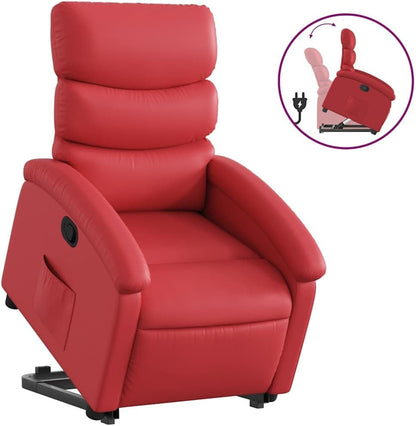 Relaxstoel – Fauteuil – TV-Stoel – Ligstoel – Relaxfauteuil – Elektrische Opstahulp – Kunstleer Rood