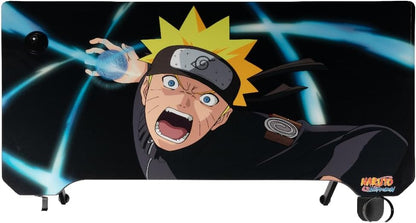 Konix Naruto Shippuden Gamingtafel, 121 x 69 x 76 cm, Y-vorm, houten en metalen tafel, bekerhouder, oortelefoonhouder, Naruto gazonmotief
