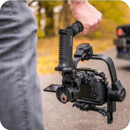 Moza Aircross 3 elektronische opvouwbare 3-assige gimbalstabilisator voor spiegelloze camera's (maximaal laadvermogen (3,2 kg/7 lbs) - zwart