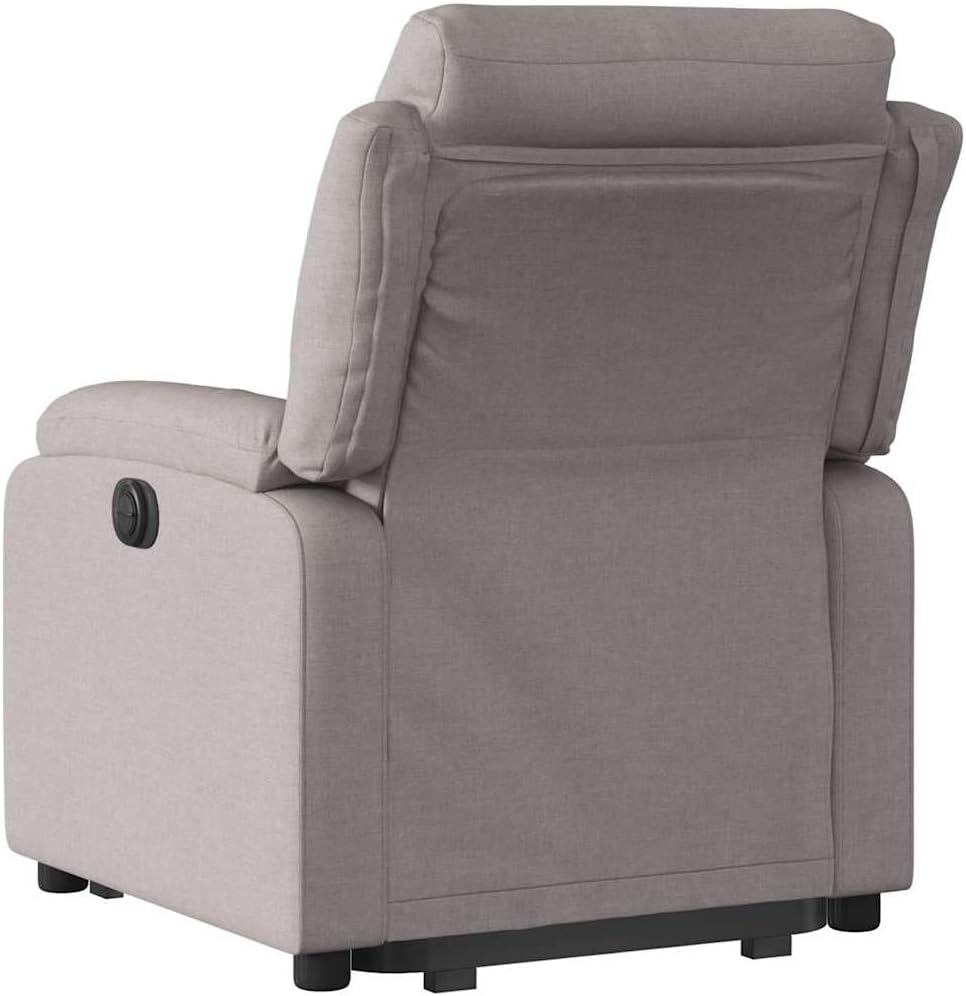 Relaxstoel Met Opstahulp – Elektrische Fauteuil – Leren Relaxstoel – TV-Stoel – Ligstoel – Handmatig Kantelsysteem – Taupe Stof – Elektrische Opstahulp Met Ligfunctie