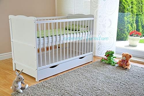Babybedje – Wieg – Ledikant – Kinderbed – Juniorbed – Verstelbaar Met 3 Hoogtes – Met Opberglade En Aloe Vera Matras