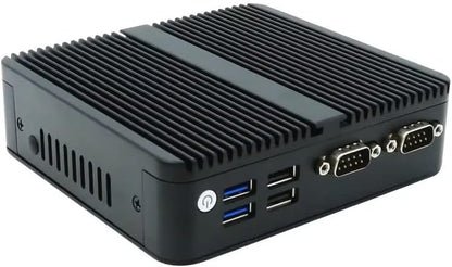 Fanless Mini PC WIN11 pro J6412, Linux Indsutrial PC 4K Mini Computer, 2x HD + 1x DP Triple Display, 2x RJ45 Lan, 2x RS232 COM, WiFi, BT 4.2, 12V Office Desktop PC, 8GB DDR4 256GB M.2 SSD - QUORE