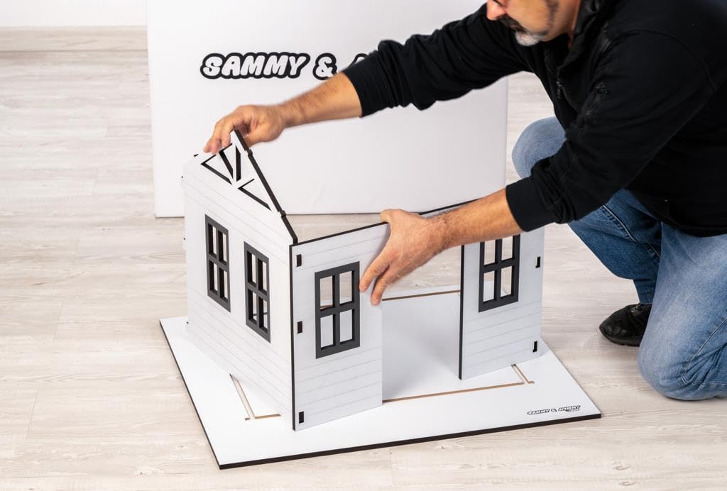 SAMMY & KIMMY LOVE Kattenbak met schep – geurremmend – designerhuis voor binnen, hygiënisch, met uitneembare bak, waterdicht – 520 x 610 x 710 mm