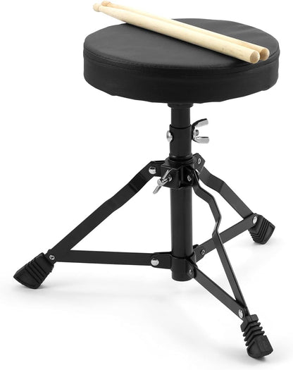 Kids Drum Kit - Blauw 3-delige Junior Drumset, Kinderdrumset met Troon en Drumsticks