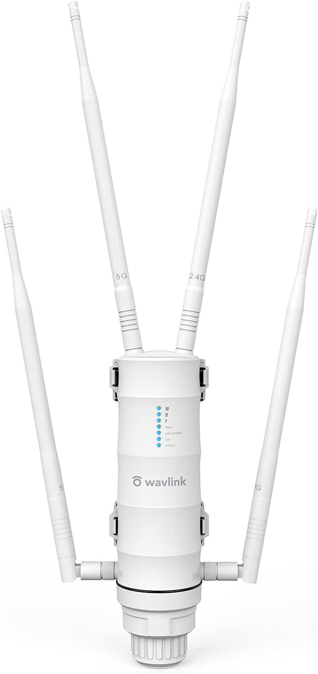 WAVLINK AC1200 Weerbestendig Outdoor Long Range Wireless Access Point Dual Band 2,4 + 5G 1200 Mbit/s Wi-Fi AP/Wi-Fi Repeater/Easymesh 3-in-1 met PoE, Gigabit poort