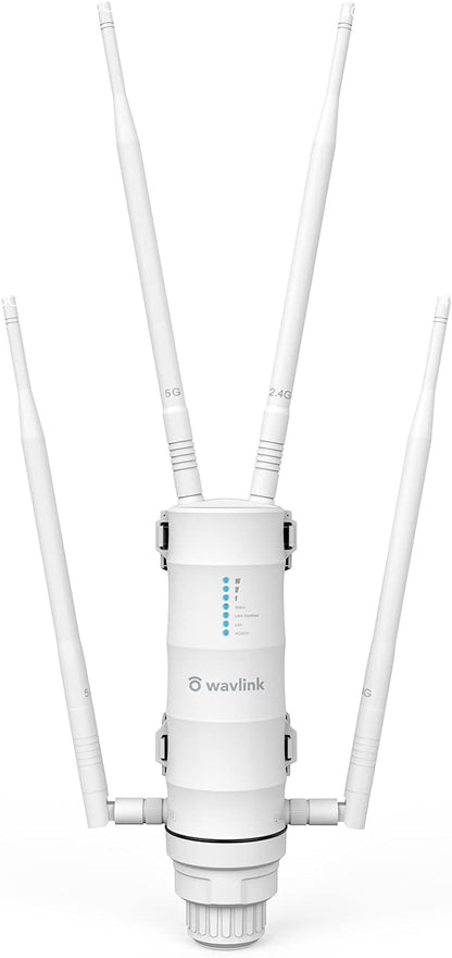 WAVLINK AC1200 Weerbestendig Outdoor Long Range Wireless Access Point Dual Band 2,4 + 5G 1200 Mbit/s Wi-Fi AP/Wi-Fi Repeater/Easymesh 3-in-1 met PoE, Gigabit poort