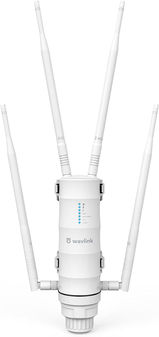 WAVLINK AC1200 Weerbestendig Outdoor Long Range Wireless Access Point Dual Band 2,4 + 5G 1200 Mbit/s Wi-Fi AP/Wi-Fi Repeater/Easymesh 3-in-1 met PoE, Gigabit poort