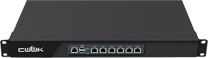 1U N100 Firewall Appliance Rackmount, 19" Rack Firewall hardware met 6 poorten i226-V 2,5 GbE LAN, U1 OPNsense Homelab Server DDR5 8 GB RAM 128 GB SSD, HD + VGA 2-display, AES-NI