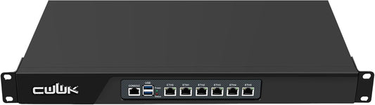 1U N100 Firewall Appliance Rackmount, 19" Rack Firewall hardware met 6 poorten i226-V 2,5 GbE LAN, U1 OPNsense Homelab Server DDR5 8 GB RAM 128 GB SSD, HD + VGA 2-display, AES-NI