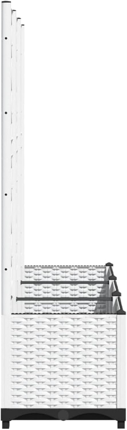 Gecheer Garden Planter with Trellis White 120x40x136cm PP - QUORE