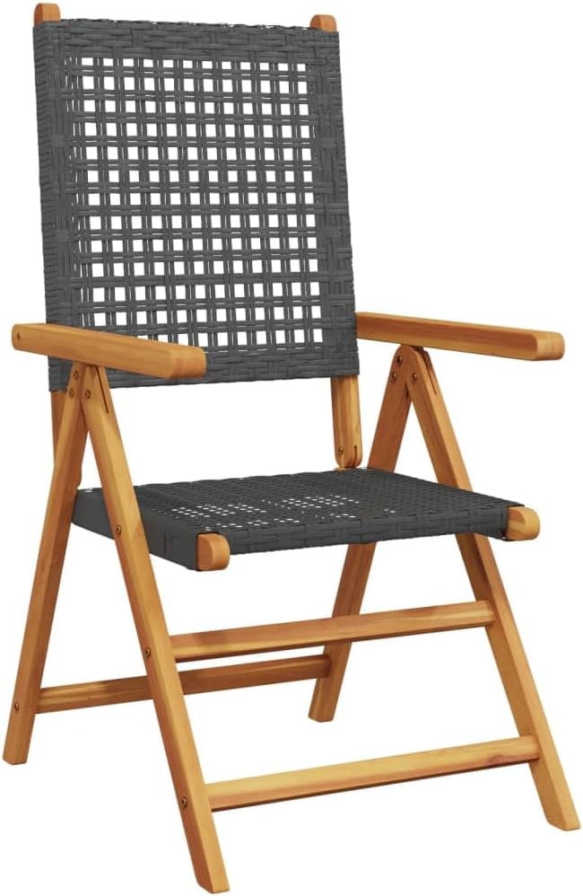 Tidyard Garden Chair Adjustable 8 Pieces Rattan Chairs Garden Furniture Chair Garden Chair Dining Chairs Rattan Chair Set Patio Chair Balcony Chair Garden Chairs Camping Chair Black Poly Rattan Solid - QUORE