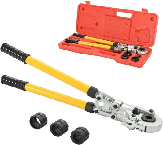 Hydraulische Pers- En Striptang – Krimptang – Wurgtang – Kabelschoentang – V-Vormige Tang – 60 kN Perskracht – 360° Draaibare Kop