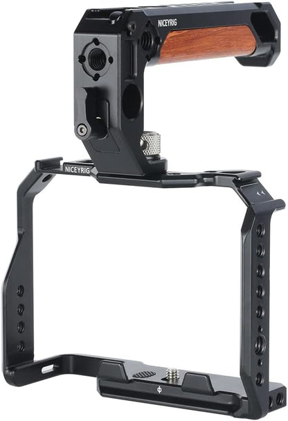Volledige Camera Kooi,NICEYRIG A7 IV Aluminium Camera Kooi Kit Video Rig met Top Handvat voor Sony Alpha 7 IV/Alpha 7S III