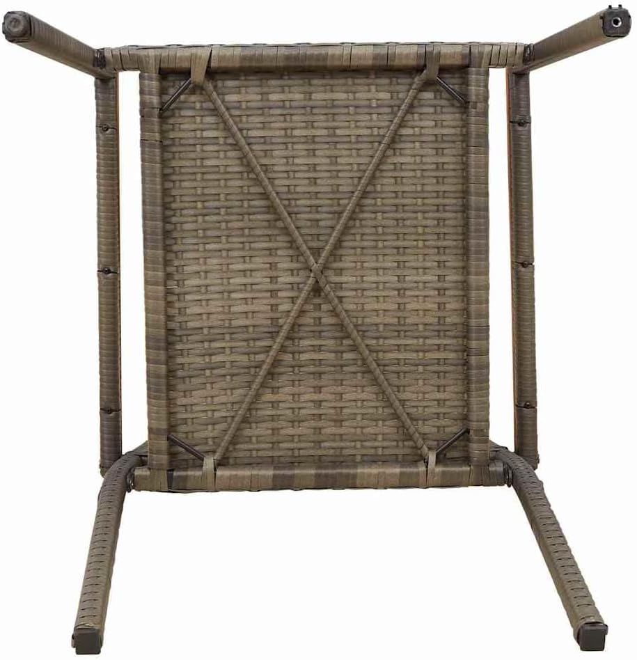 vidaXL Garden chairs 4 pcs Grey, Brown PE reed, Solid acacia wood - QUORE