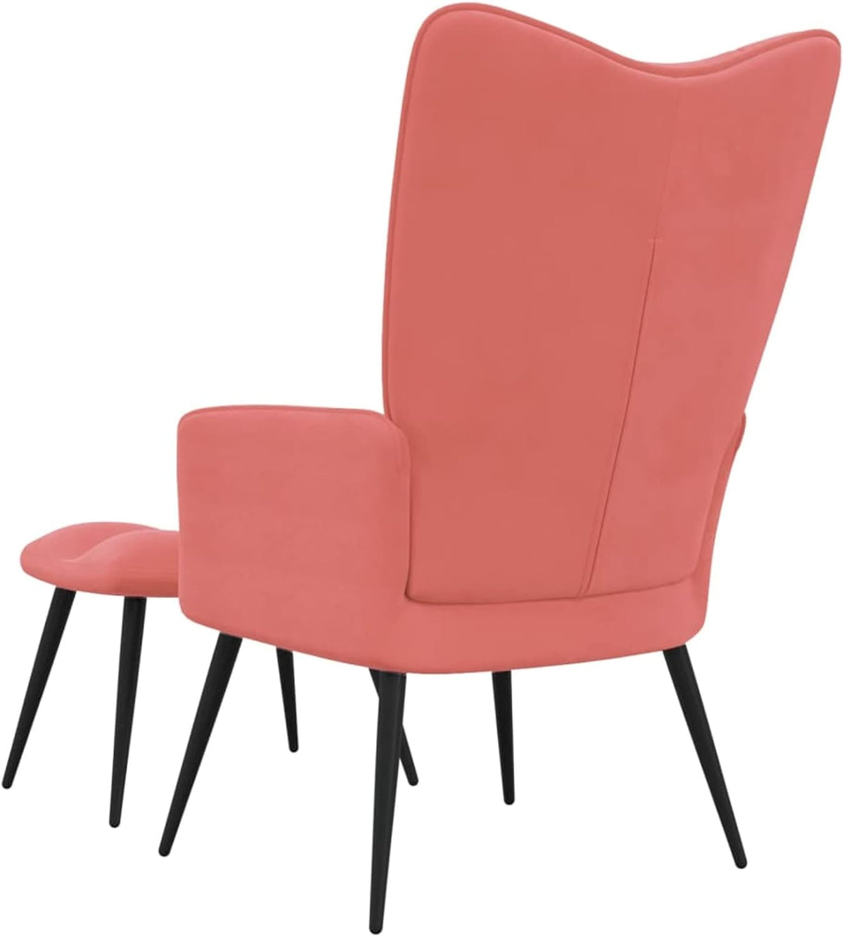 Relaxchair with stool reclining chair lounge chair living room chair with stool chair living room pink velvet - QUORE