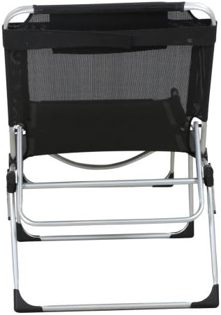 Siena Garden Ligzool, 214x70x45cm, frame: aluminium, zilver, oppervlak: textielbekleding in zwart, zwart