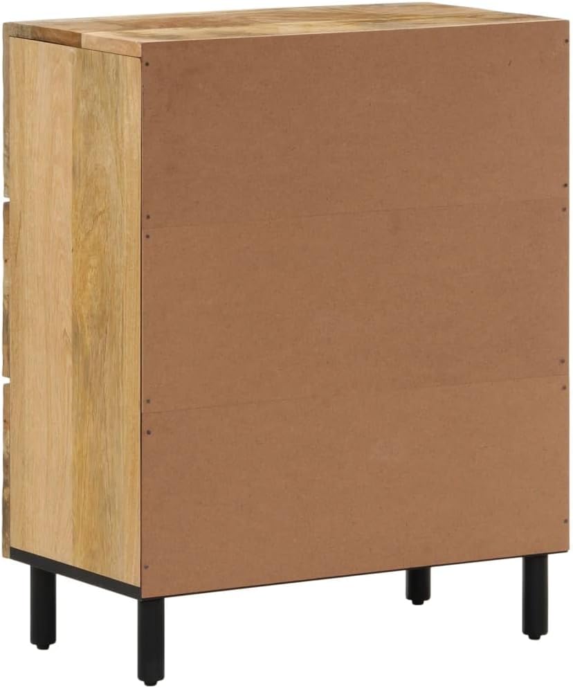 Zij-Kastjes – Opbergkast – Dressoirkast – Wandkast – Sideboard – Massief Mangohout – Stevige IJzeren Pooten – Set Van 2 – 60x33x75 cm