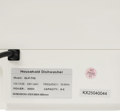 Mini Dishwasher, 4-6 Place Settings, Table Dishwasher, 1100 W, Table Dishwasher with 4 Cleaning Modes and 6 L Water Tool, Tabletop, Dishwasher with LED Display, Camping, Home Dishwasher