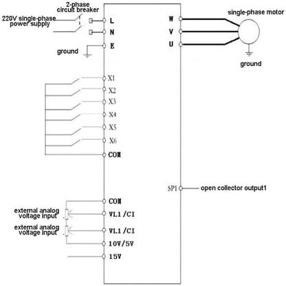AC 220V eenfasige ingang 220V driefasige uitgang 4kW frequentieomvormer (VFD) universele snelheidsregelaar/invertermotor (Engelse versie) (4.0KW 20A L)