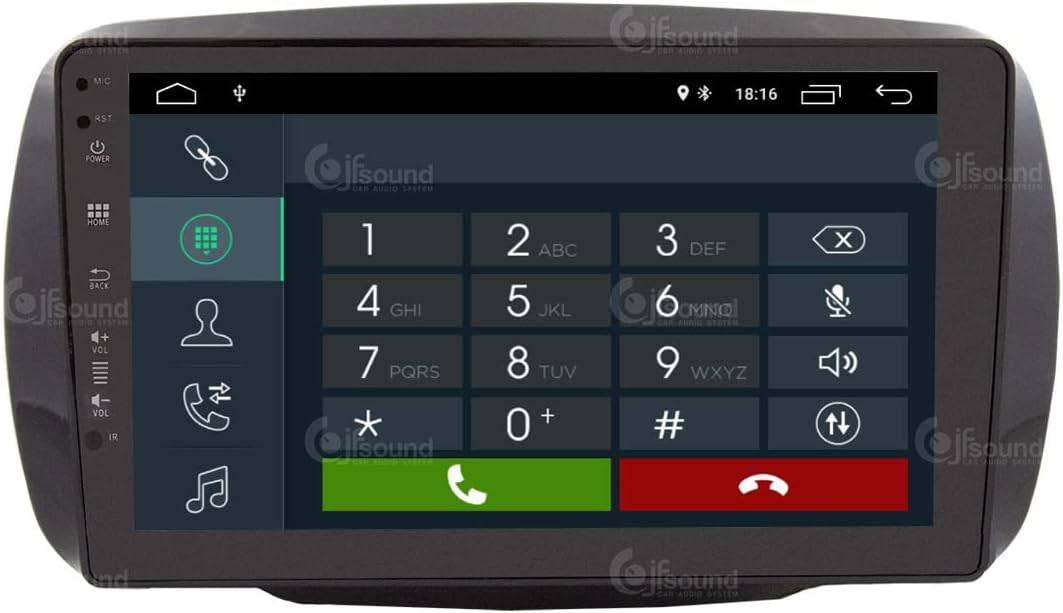 Specifieke autoradio voor Smart mit serienmäßiger Tom-Tom-Navigation Android GPS Bluetooth WiFi USB DAB+ Touchscreen 9" 4core Carplay AndroidAuto